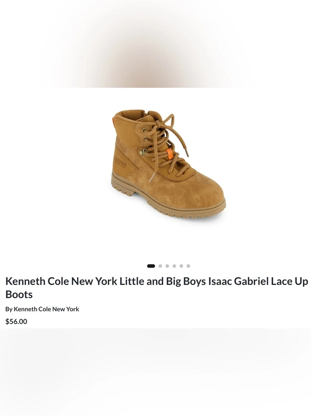 Kenneth Cole Reaction Boys Isaac Gabriel Side Zip Boots Brown Size 11 Little Kid
